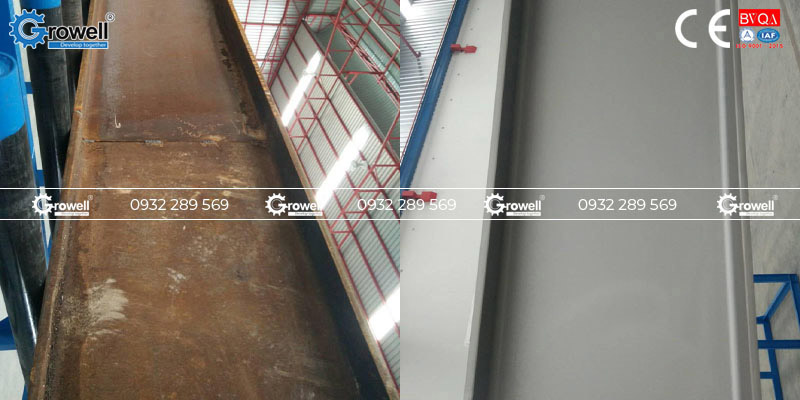 Máy phun bi tạo nhám dầm thép Máy phun bi tạo nhám dầm thép