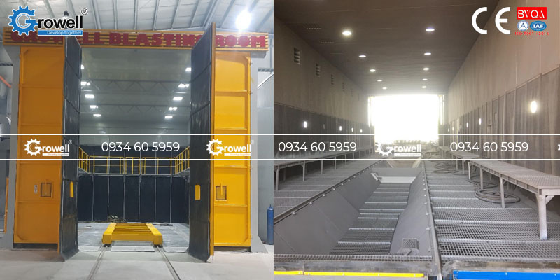 Buồng phun cát và máy phun cát di động Buồng phun cát và máy phun cát di động