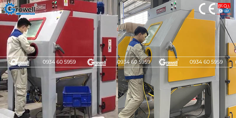 Vận hành tủ bắn cát Vận hành tủ bắn cát