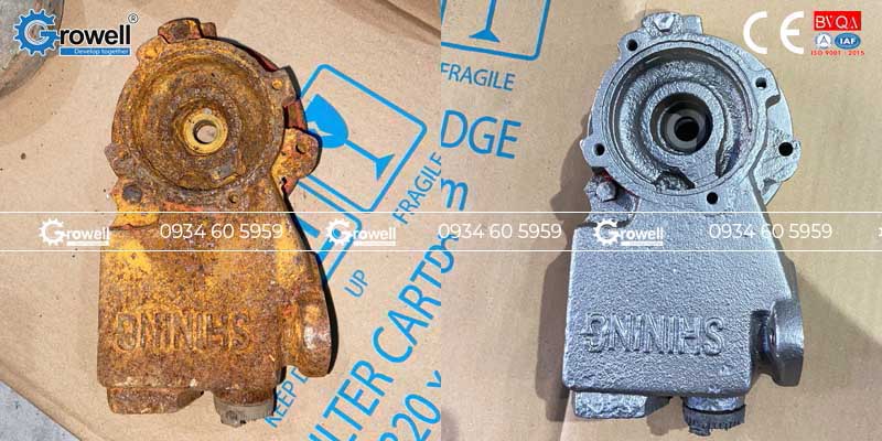 Phun cát làm sạch rỉ sét