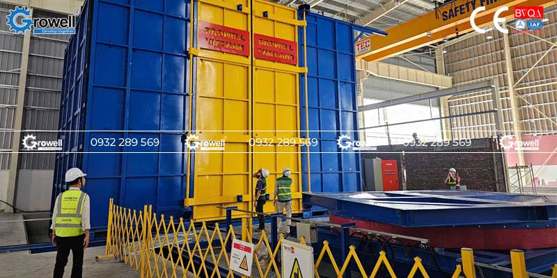 Máy phun bi tự động bàn xoay