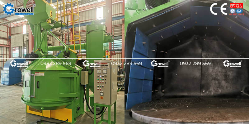 Máy phun bi tự động bàn xoay