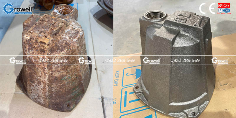 Máy phun bi tự động bàn xoay