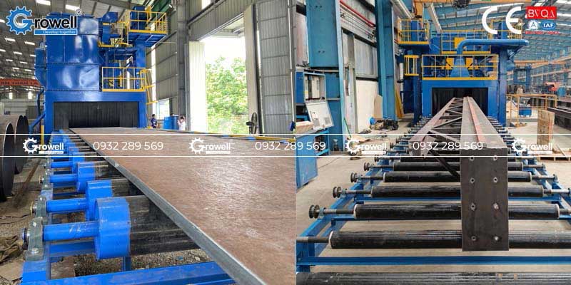 Máy phun bi xử lý kết cấu thép Máy phun bi xử lý kết cấu thép