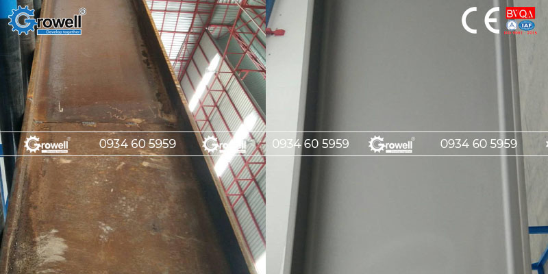 Tẩy sơn khung thép Tẩy sơn khung thép