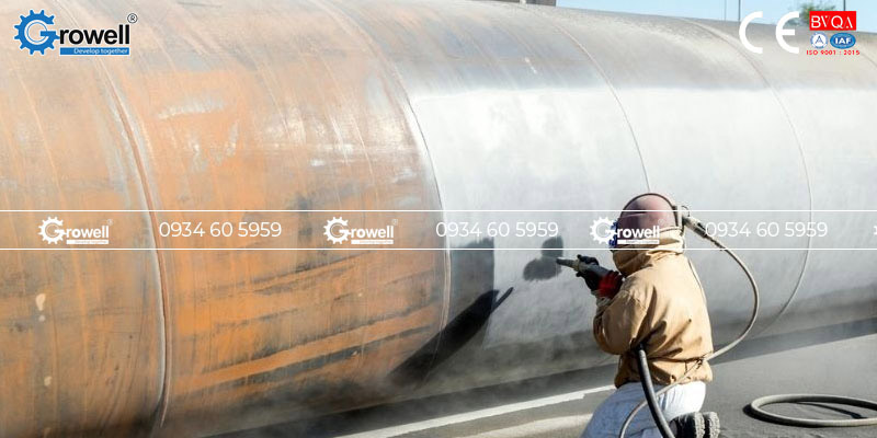 Máy bắn cát tẩy rỉ sắt thép