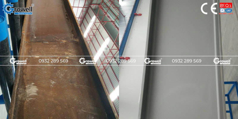 Phun bi làm sạch kết cấu thép