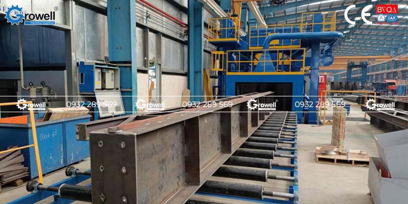 Phun bi làm sạch kết cấu thép