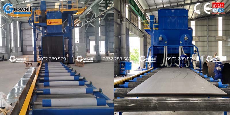 Phun bi làm sạch kết cấu thép