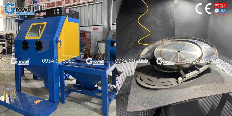 Tủ bắn cát bàn xoay