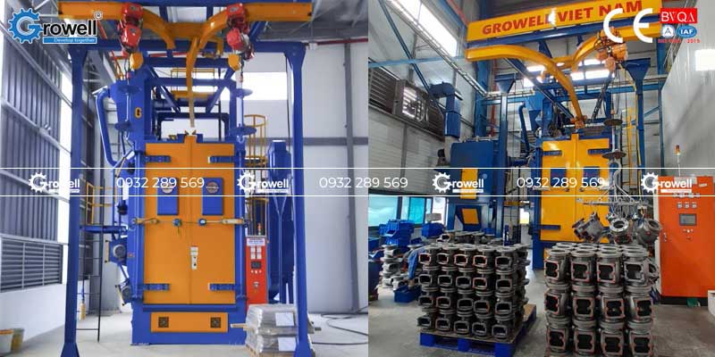 Cấu tạo máy phun bi dạng treo