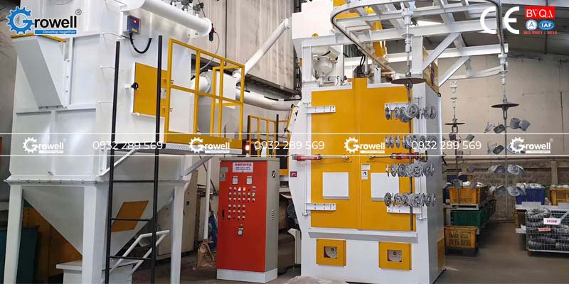 Cấu tạo máy phun bi dạng treo