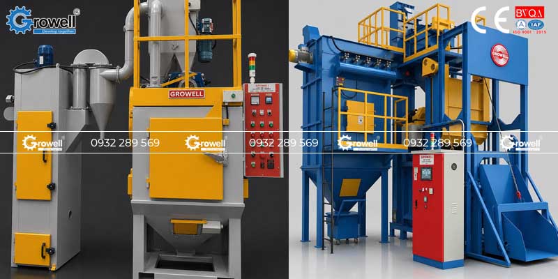 Máy phun bi tẩy rỉ vật đúc