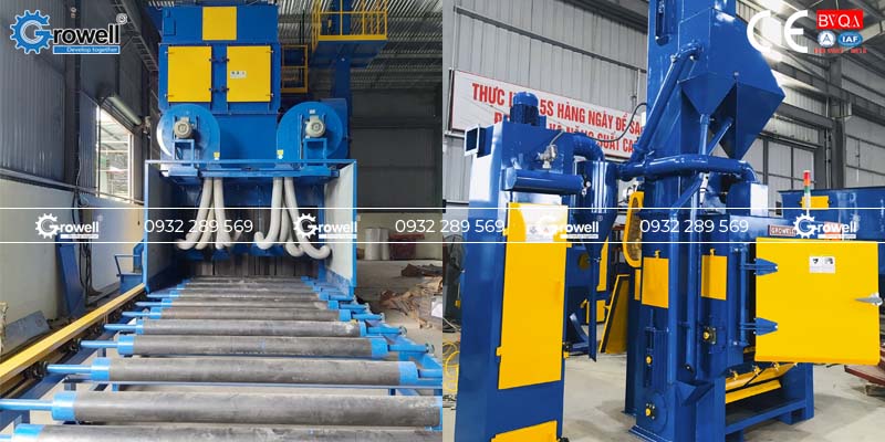 Máy phun bi xử lý bề mặt inox