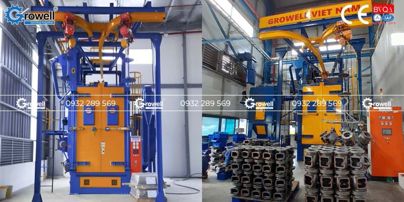 Máy phun bi xử lý bề mặt inox
